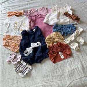 3-6month 19pc Baby Girl Clothes Bundle Lightly Worn Multiple Brands
